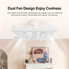 Double Fan LED Ceiling Fan Light with Dimmable Lamp 60W White